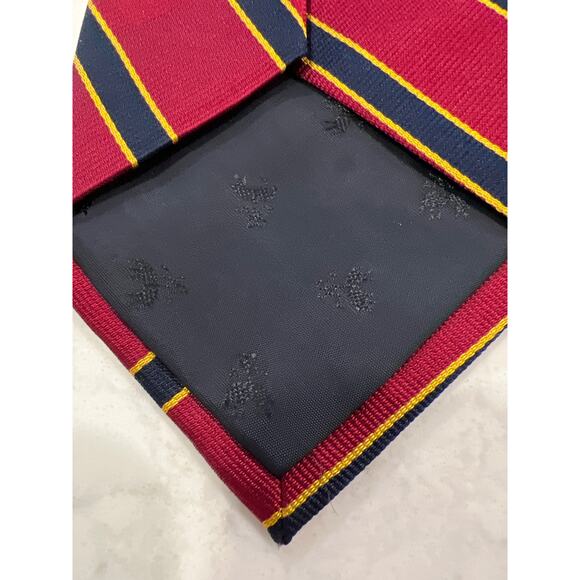 Brooks Brothers Men’s Makers Silk Striped Wide Casual Career Neck Tie Red Blue - Picture 4 of 4